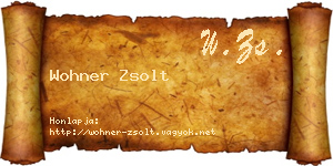 Wohner Zsolt névjegykártya
